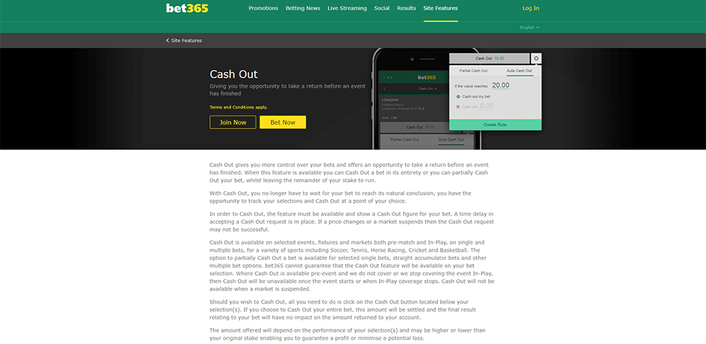 betting sites with cash out option