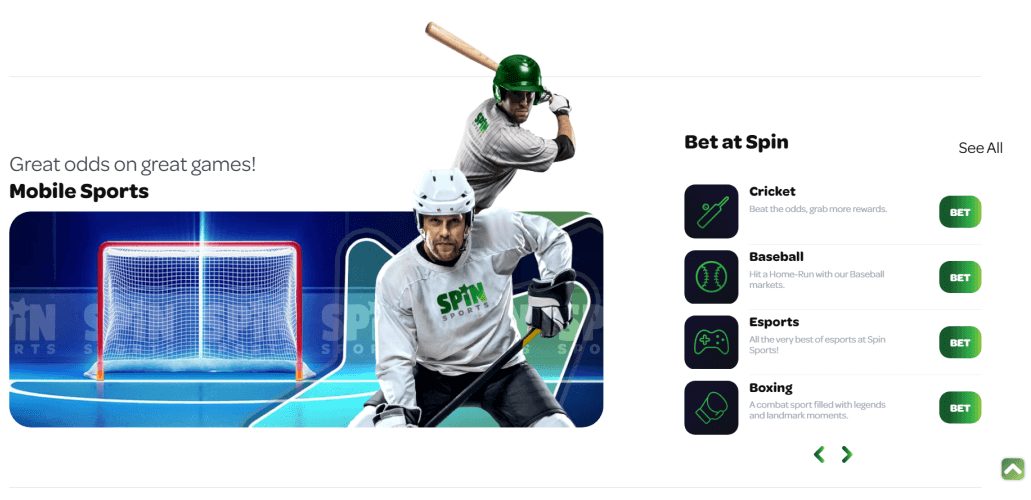 Spin Palace Sports - mobile sports