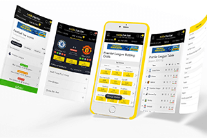 The user interface of the apps is primarily dominated by the betting market